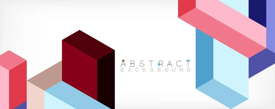 Abstract background. 3d cubes, cubic elements and blocks. Techno or business Illustrazione stock