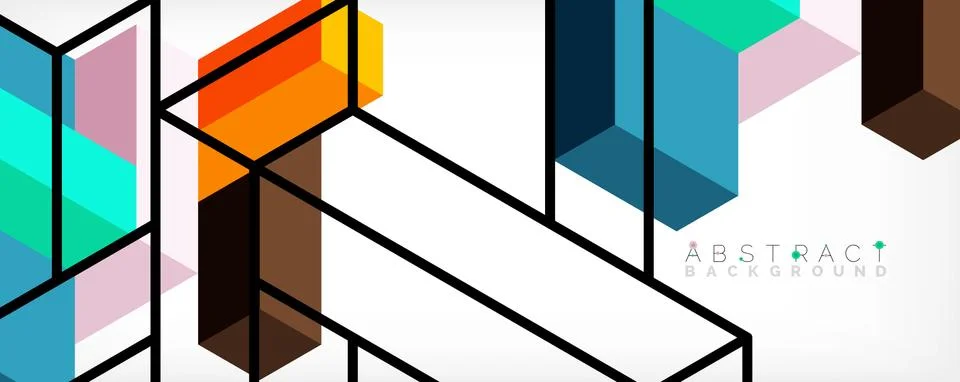 Abstract background. 3d cubes, cubic elements and blocks. Techno or business Illustrazione stock