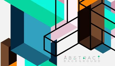 Abstract background. 3d cubes, cubic elements and blocks. Techno or business Illustrazione stock