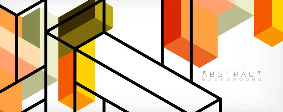 Abstract background. 3d cubes, cubic elements and blocks. Techno or business Stockillustratie