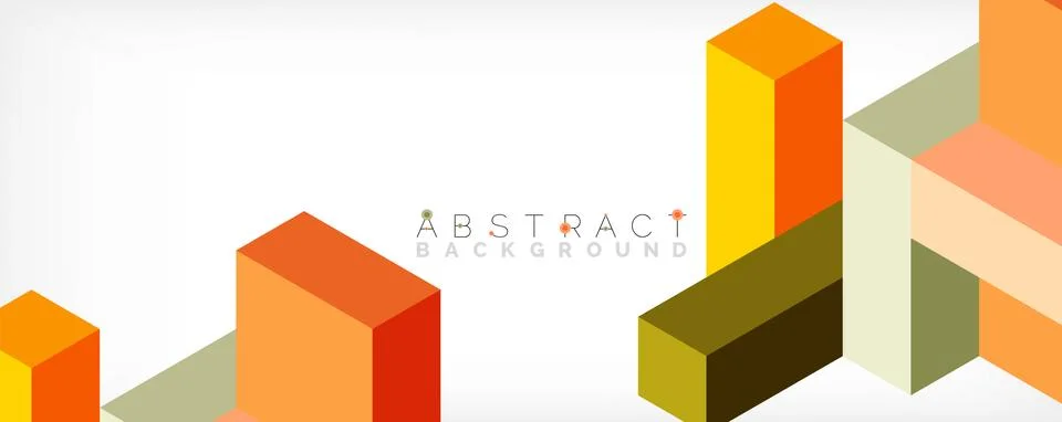 Abstract background. 3d cubes, cubic elements and blocks. Techno or business Illustrazione stock
