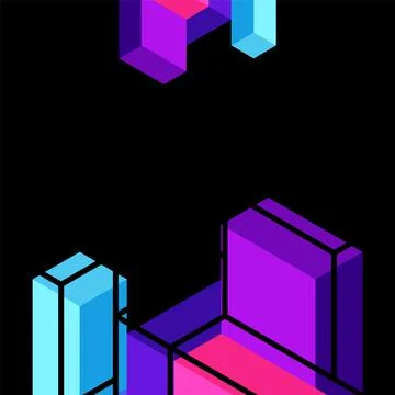 Abstract background. 3d cubes, cubic elements and blocks. Techno or business Illustrazione stock