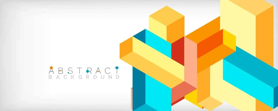 Abstract background. 3d cubes, cubic elements and blocks. Techno or business Stockillustratie