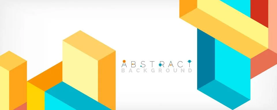 Abstract background. 3d cubes, cubic elements and blocks. Techno or business Stock Illustration