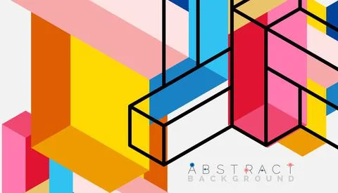 Abstract background. 3d cubes, cubic elements and blocks. Techno or business 스톡 일러스트