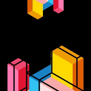 Abstract background. 3d cubes, cubic elements and blocks. Techno or business Stock Illustration