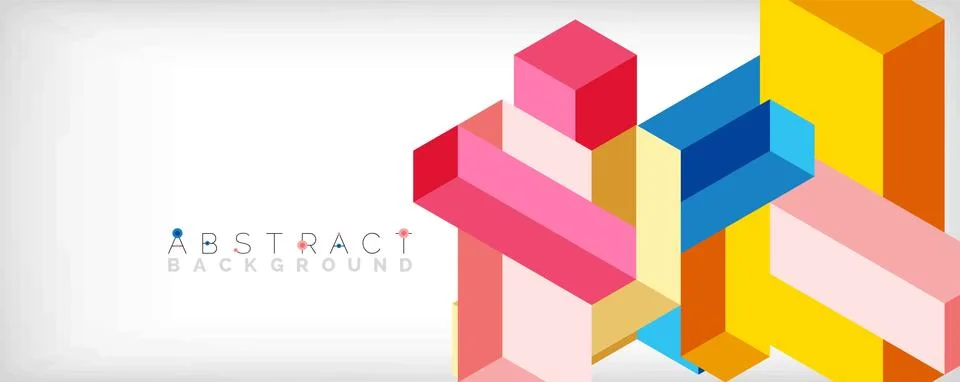 Abstract background. 3d cubes, cubic elements and blocks. Techno or business Illustrazione stock