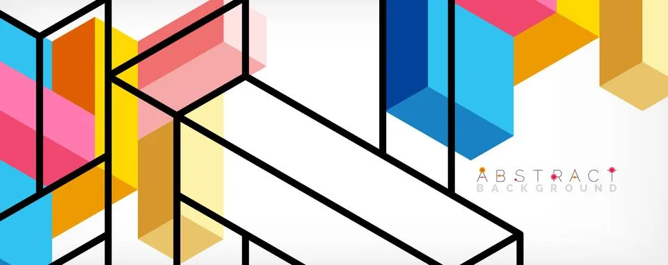 Abstract background. 3d cubes, cubic elements and blocks. Techno or business 스톡 일러스트