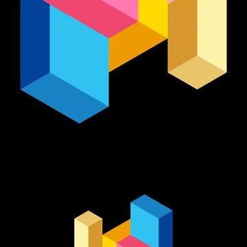 Abstract background. 3d cubes, cubic elements and blocks. Techno or business Stock Illustration