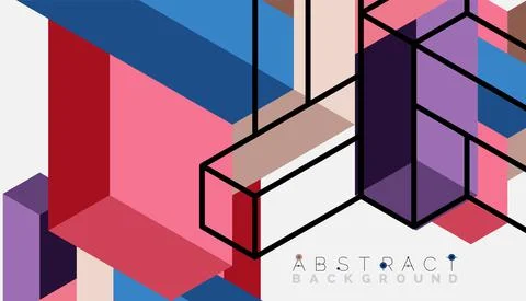 Abstract background. 3d cubes, cubic elements and blocks. Techno or business Stock Illustration