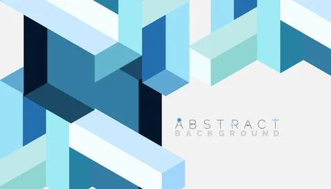 Abstract background. 3d cubes, cubic elements and blocks. Techno or business Illustrazione stock