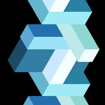 Abstract background. 3d cubes, cubic elements and blocks. Techno or business Illustrazione stock
