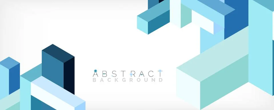 Abstract background. 3d cubes, cubic elements and blocks. Techno or business 스톡 일러스트