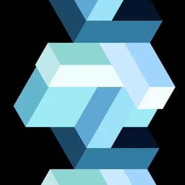 Abstract background. 3d cubes, cubic elements and blocks. Techno or business Illustrazione stock