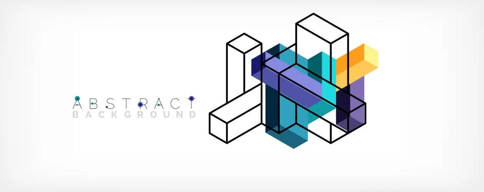 Abstract background. 3d cubes, cubic elements and blocks. Techno or business イラスト素材