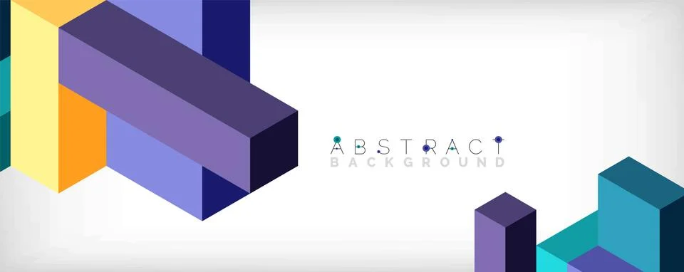 Abstract background. 3d cubes, cubic elements and blocks. Techno or business Illustrazione stock