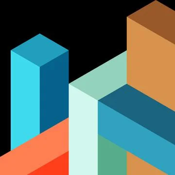 Abstract background. 3d cubes, cubic elements and blocks. Techno or business Illustrazione stock