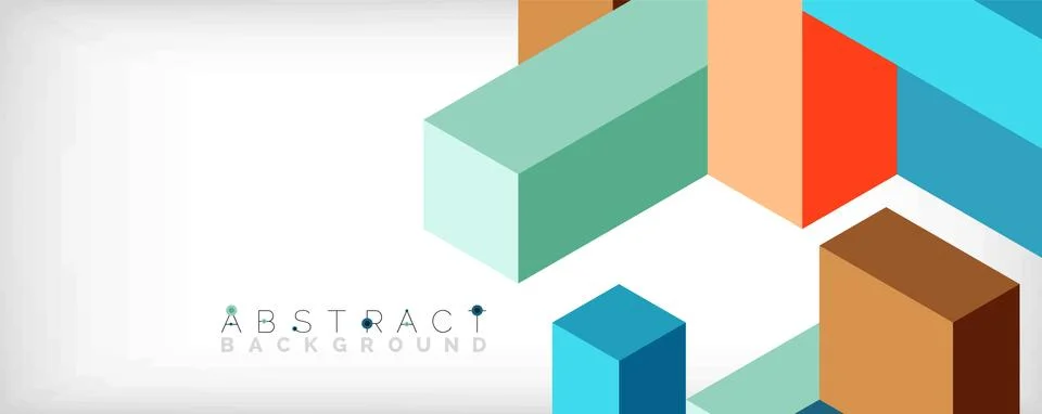 Abstract background. 3d cubes, cubic elements and blocks. Techno or business イラスト素材