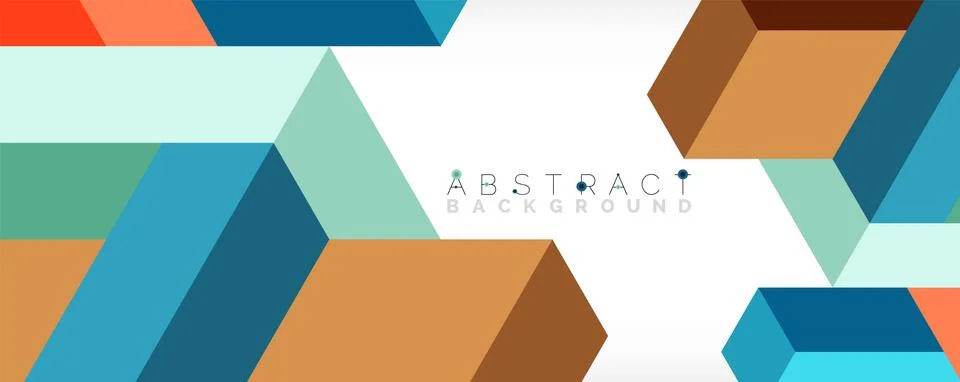 Abstract background. 3d cubes, cubic elements and blocks. Techno or business Illustrazione stock