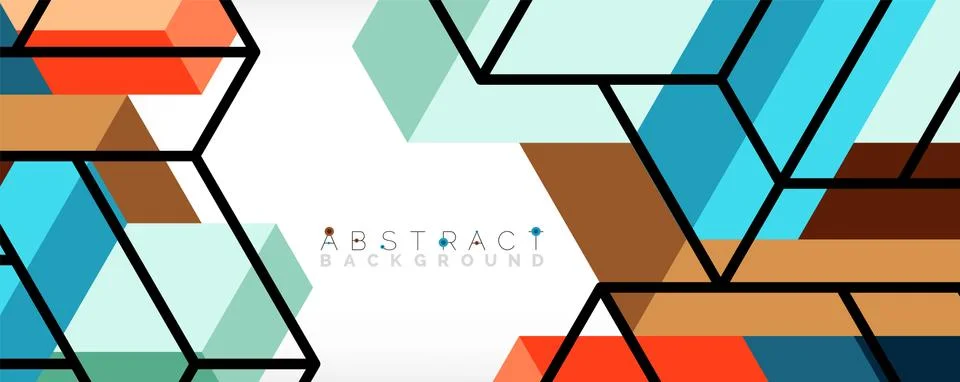 Abstract background. 3d cubes, cubic elements and blocks. Techno or business Stockillustratie