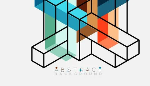 Abstract background. 3d cubes, cubic elements and blocks. Techno or business Illustrazione stock