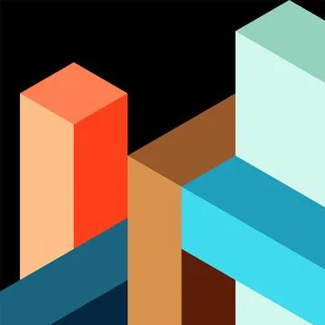 Abstract background. 3d cubes, cubic elements and blocks. Techno or business Illustrazione stock