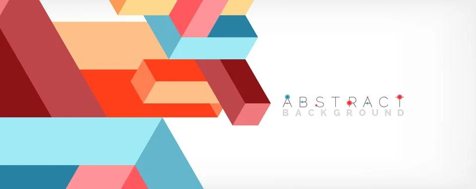 Abstract background. 3d cubes, cubic elements and blocks. Techno or business Illustrazione stock