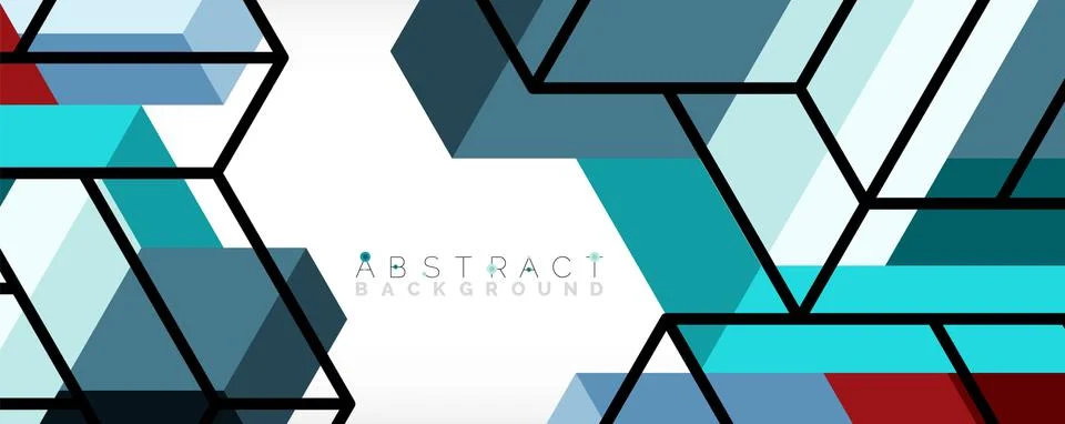 Abstract background. 3d cubes, cubic elements and blocks. Techno or business Stock Illustration