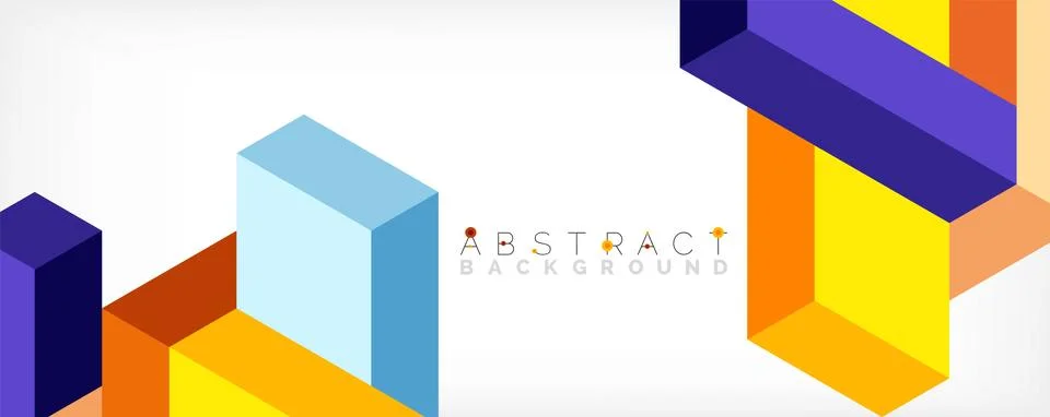 Abstract background. 3d cubes, cubic elements and blocks. Techno or business Stock Illustration