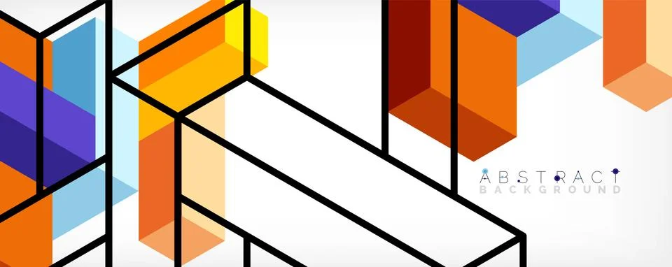 Abstract background. 3d cubes, cubic elements and blocks. Techno or business Illustrazione stock