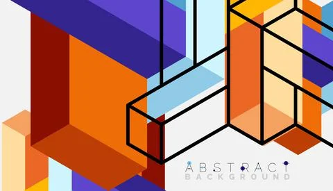 Abstract background. 3d cubes, cubic elements and blocks. Techno or business Illustrazione stock