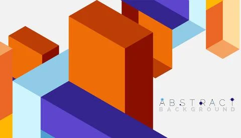 Abstract background. 3d cubes, cubic elements and blocks. Techno or business Illustrazione stock