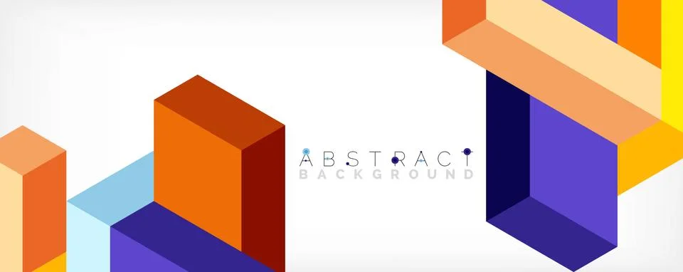 Abstract background. 3d cubes, cubic elements and blocks. Techno or business 库存插图