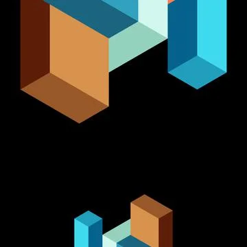 Abstract background. 3d cubes, cubic elements and blocks. Techno or business 스톡 일러스트