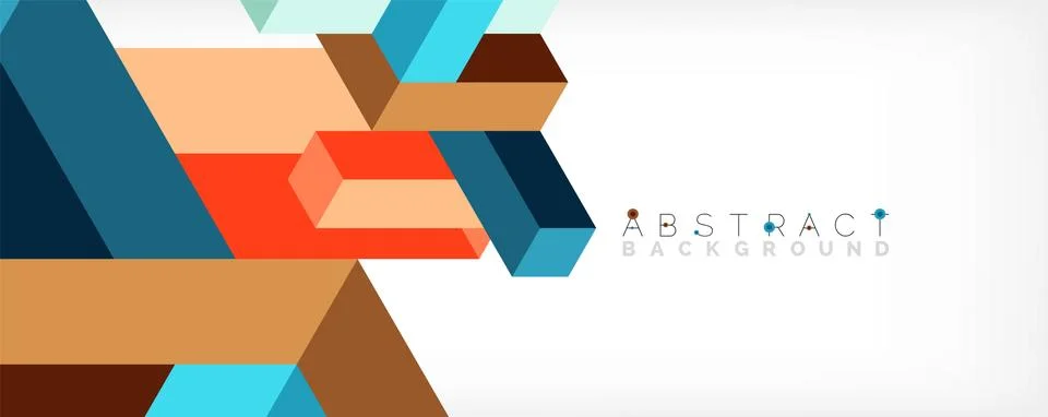 Abstract background. 3d cubes, cubic elements and blocks. Techno or business 스톡 일러스트