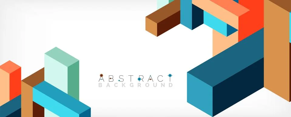 Abstract background. 3d cubes, cubic elements and blocks. Techno or business 库存插图