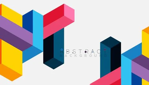 Abstract background. 3d cubes, cubic elements and blocks. Techno or business 스톡 일러스트