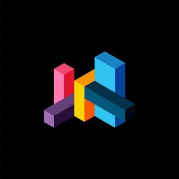 Abstract background. 3d cubes, cubic elements and blocks. Techno or business Stock Illustration