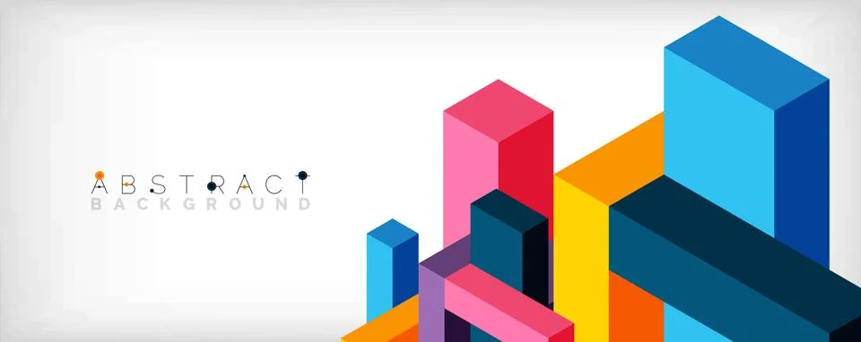 Abstract background. 3d cubes, cubic elements and blocks. Techno or business 库存插图