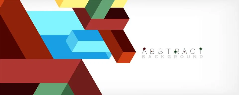 Abstract background. 3d cubes, cubic elements and blocks. Techno or business Stockillustratie