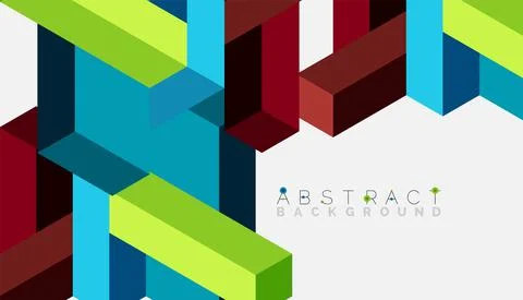 Abstract background. 3d cubes, cubic elements and blocks. Techno or business イラスト素材