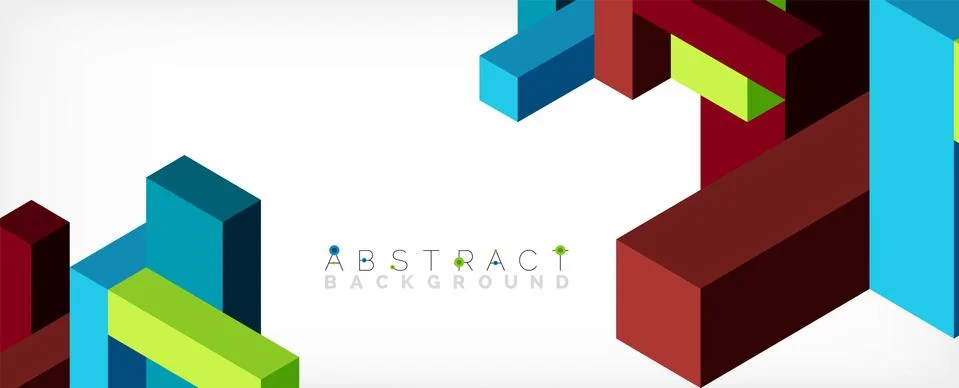Abstract background. 3d cubes, cubic elements and blocks. Techno or business Illustrazione stock