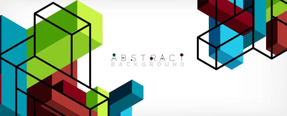 Abstract background. 3d cubes, cubic elements and blocks. Techno or business イラスト素材
