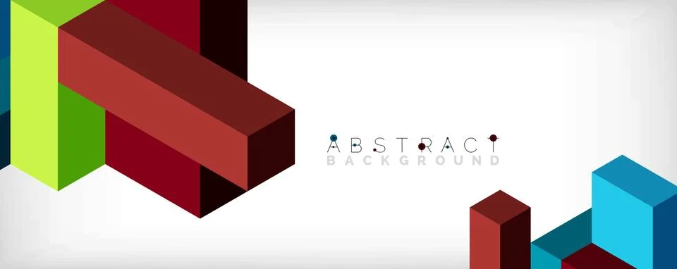 Abstract background. 3d cubes, cubic elements and blocks. Techno or business 库存插图