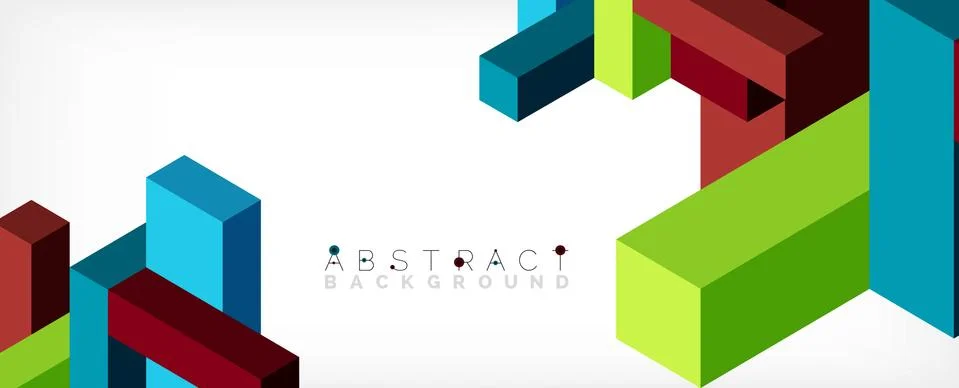 Abstract background. 3d cubes, cubic elements and blocks. Techno or business Illustrazione stock