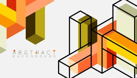 Abstract background. 3d cubes, cubic elements and blocks. Techno or business Stock Illustration