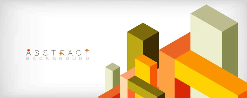 Abstract background. 3d cubes, cubic elements and blocks. Techno or business Illustrazione stock