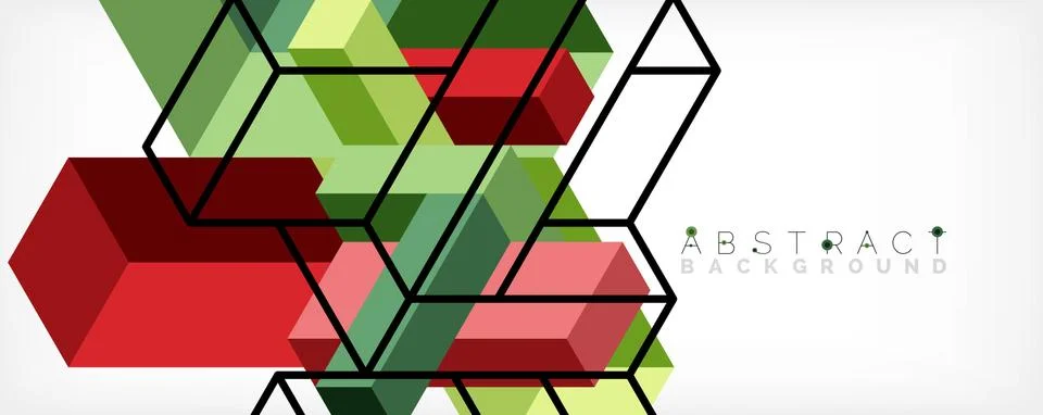 Abstract background. 3d cubes, cubic elements and blocks. Techno or business Illustrazione stock