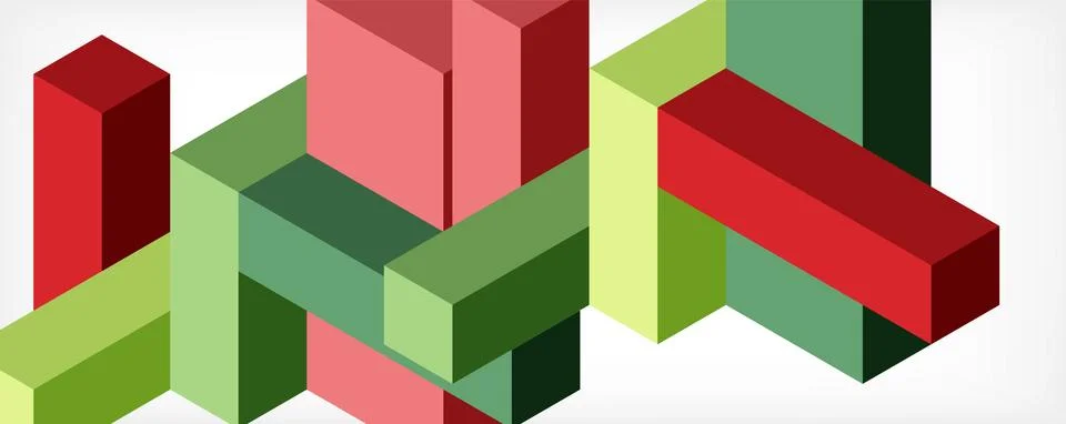 Abstract background. 3d cubes, cubic elements and blocks. Techno or business Illustrazione stock