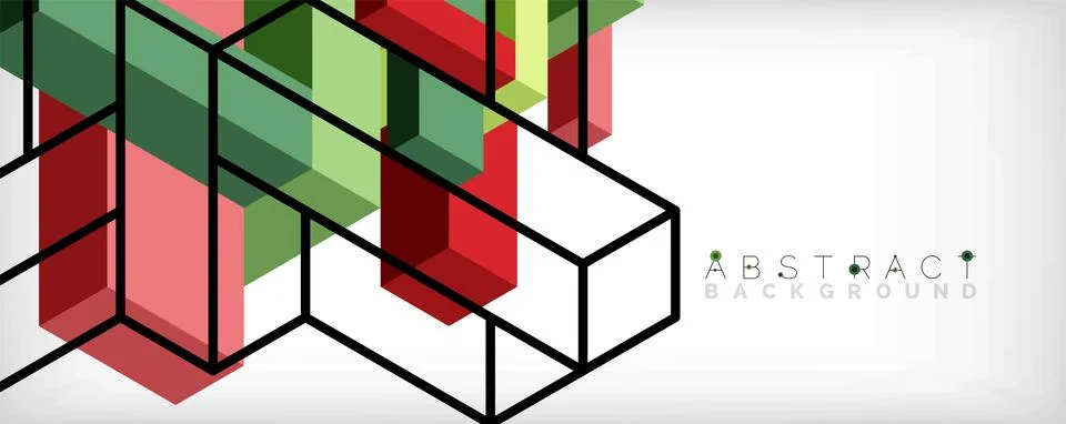 Abstract background. 3d cubes, cubic elements and blocks. Techno or business Illustrazione stock